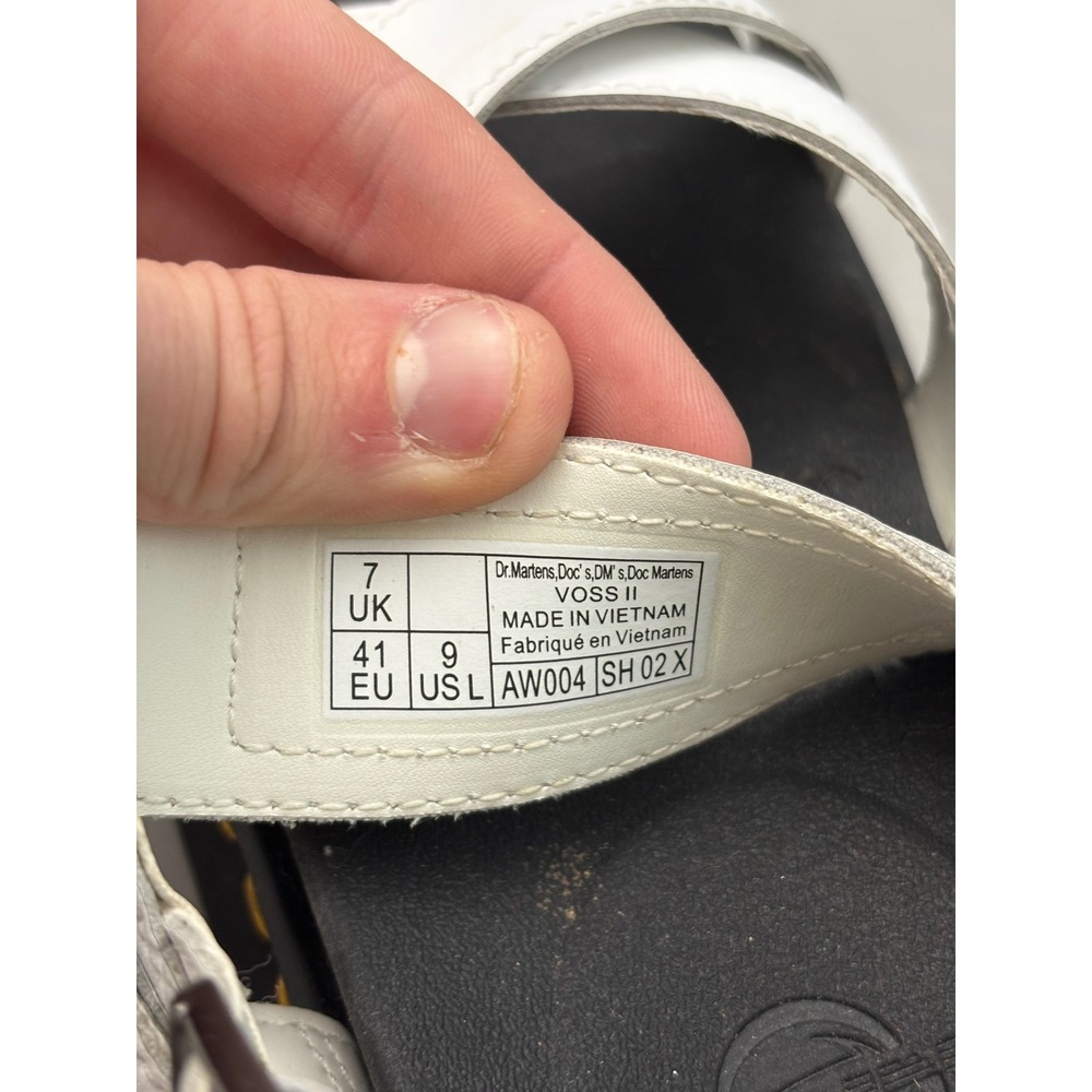 Dr. Martens Voss II White Leather Platform Sandals Womens 9 Ziggy Sole AW004 - Picture 7 of 10